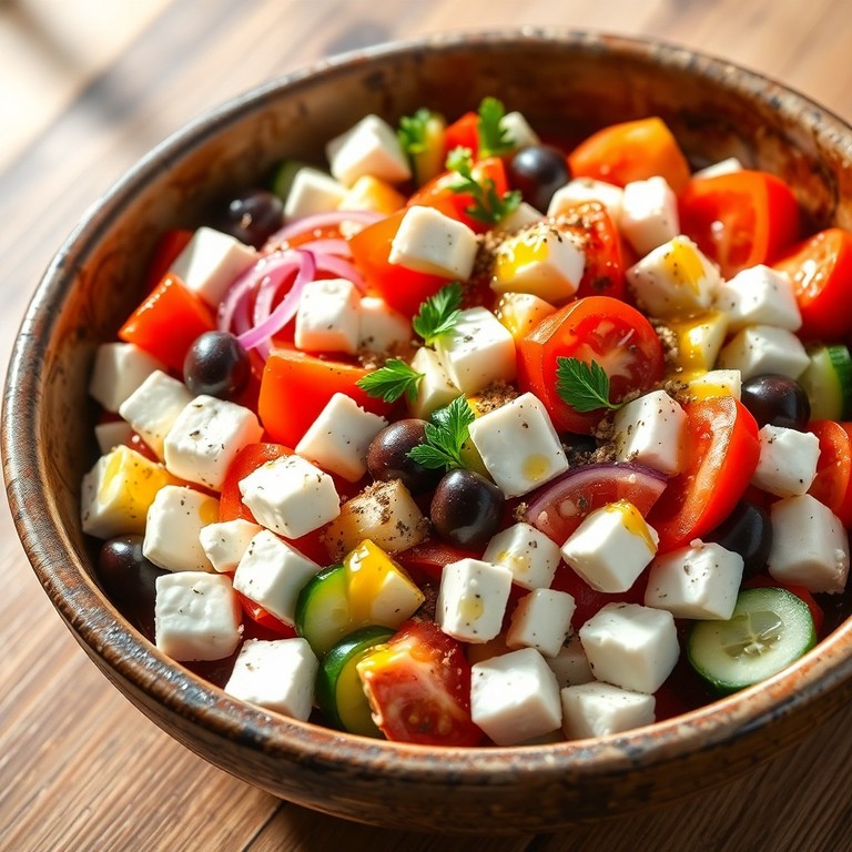 Греческий салат с фетой и оливками