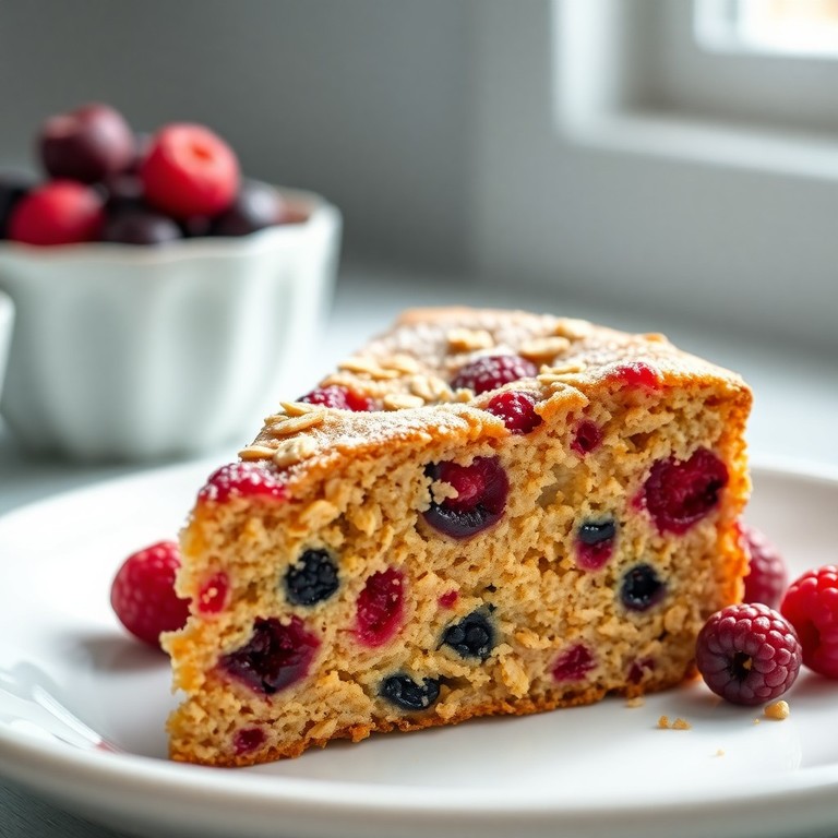 Gâteau Petit Déjeuner aux Flocons d'Avoine et Fruits Rouges