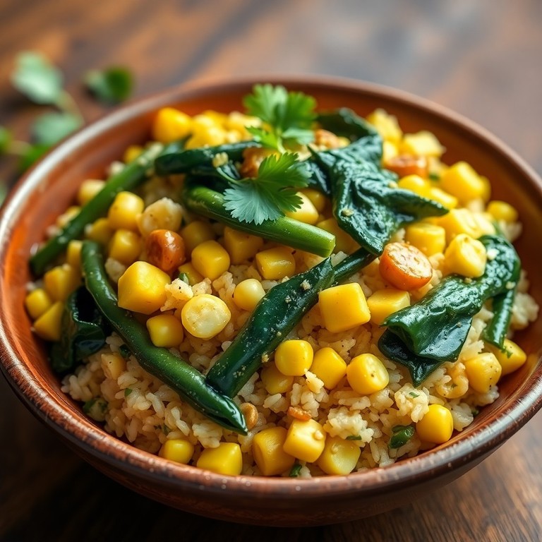 Riz Sauté au Curry Vert et Légumes Croquants
