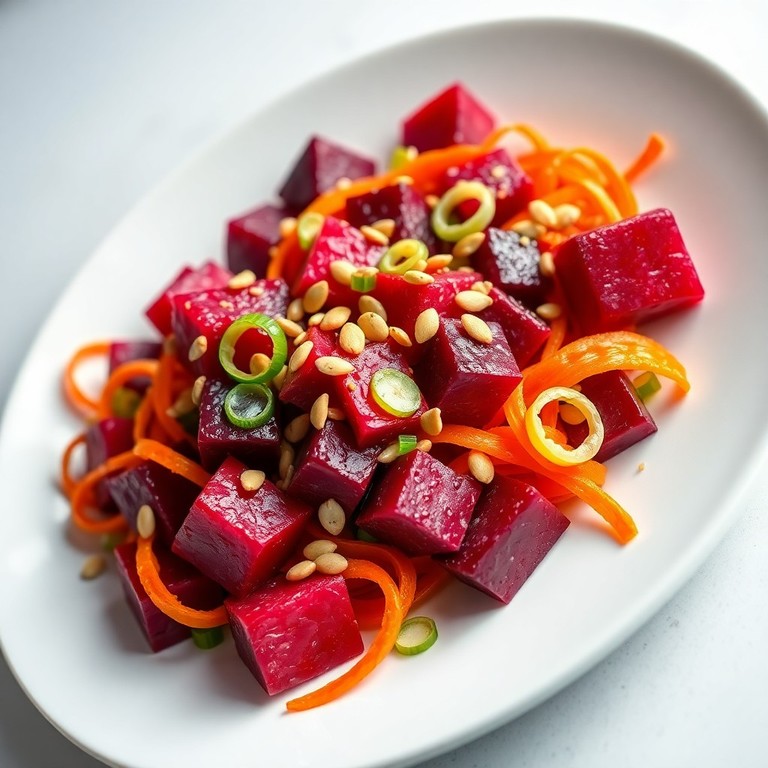Erfrischender Rote Beete & Karotten Salat mit Zitronendressing