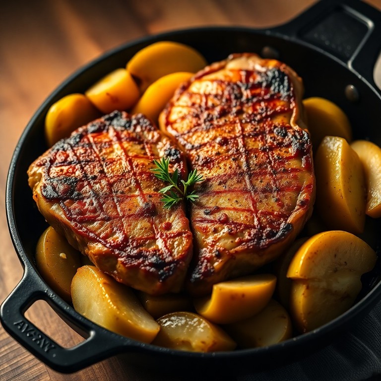 Pork Chop and Apple Skillet Dinner