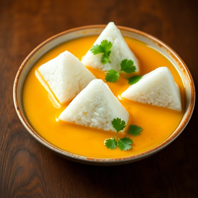 Onigiris en Salsa de Coco y Curry