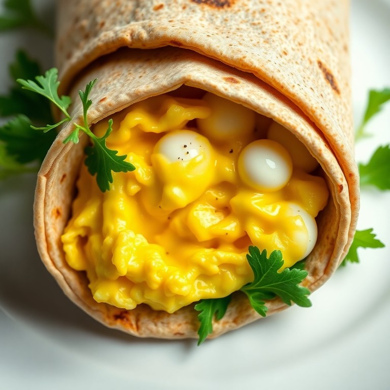 Wrap Protéiné à la Mozzarella et Œufs Brouillés Crémeux