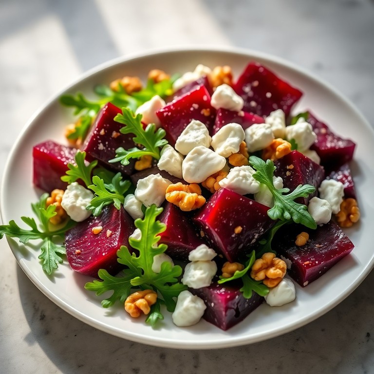 Rote Beete Salat mit Ziegenkäse und Walnüssen