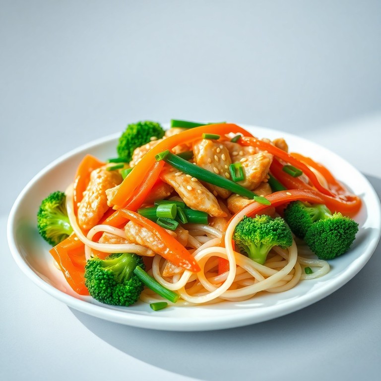Salteado Asiático de Pollo y Verduras con Fideos Konjac