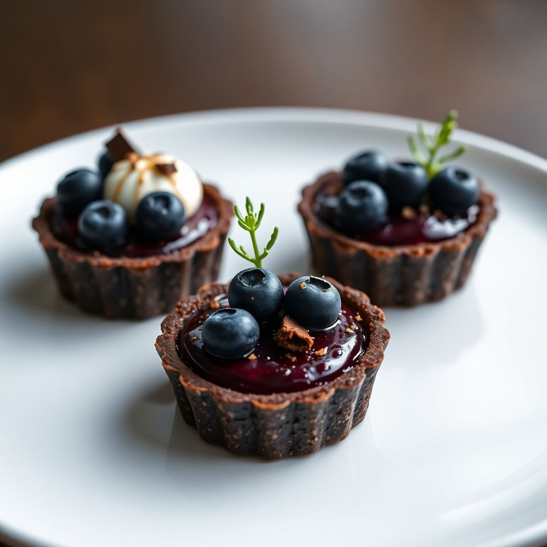 Tartelettes Croustillantes aux Roses, Myrtilles et Fromage Blanc