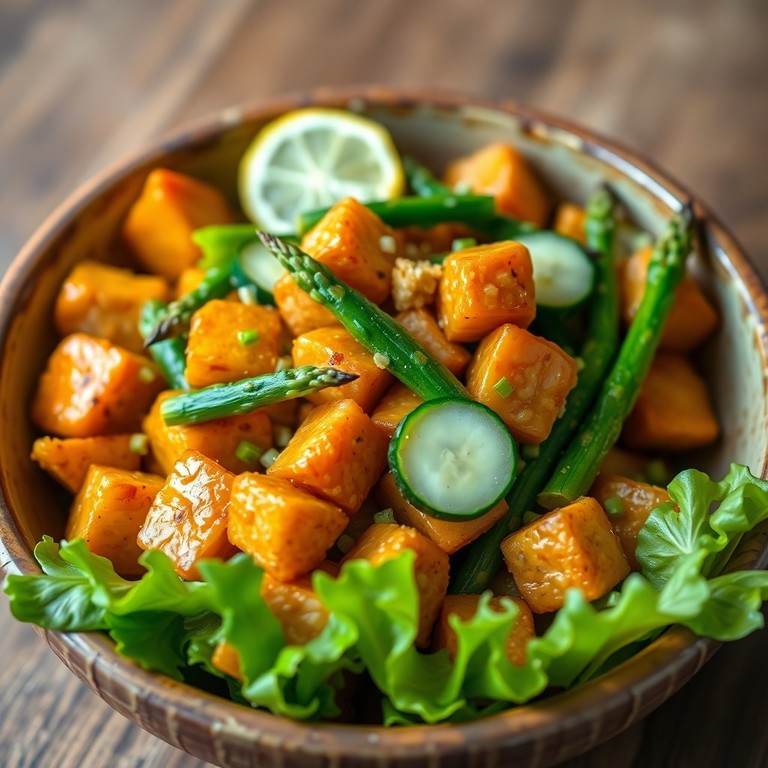 Quick Sweet Potato and Chicken Stir-Fry with Lemon