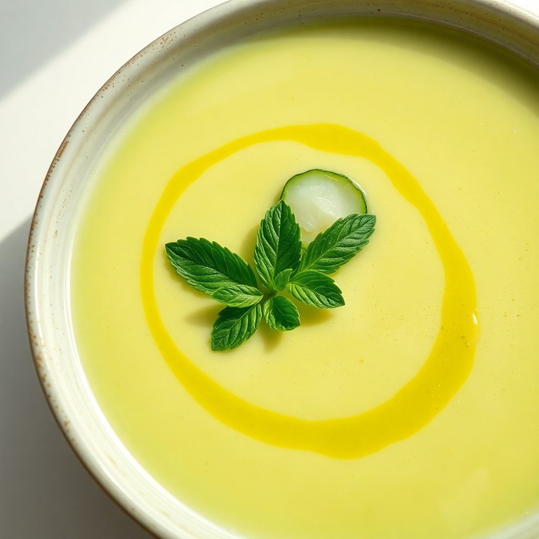 Sopa Cremosa de Camote y Pepino con Toques Cítricos