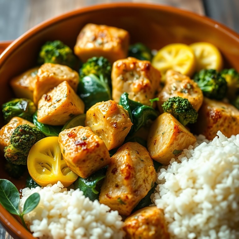 Cazuela de Pollo y Verduras al Horno con Arroz