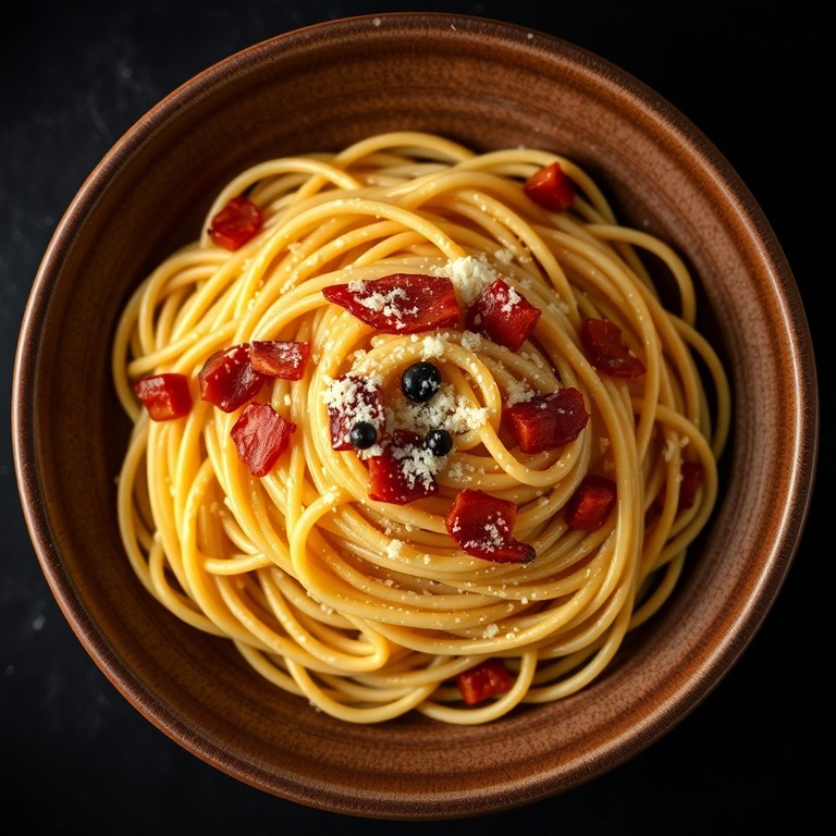 Espaguete à Carbonara com Toque de Tomate