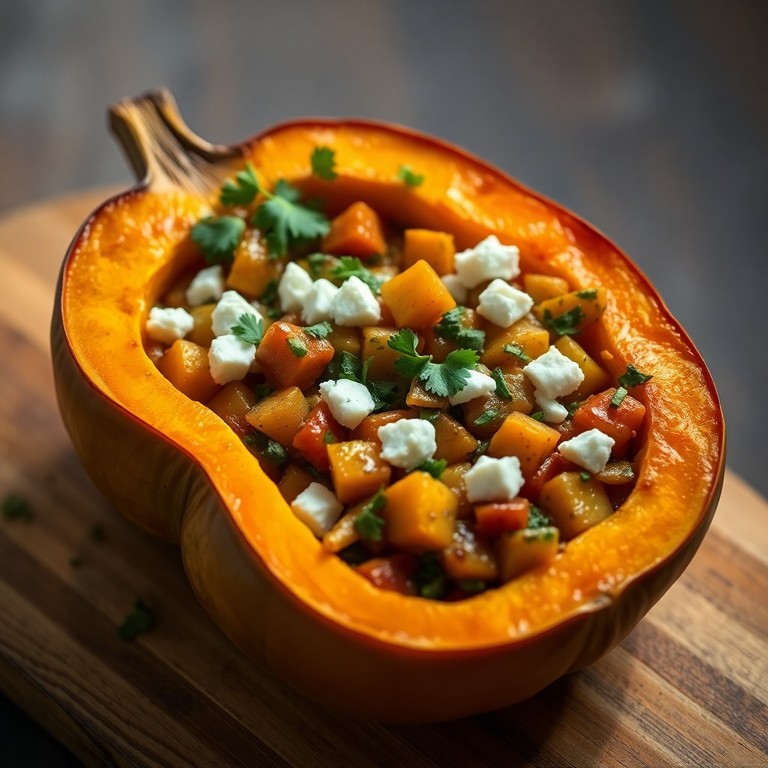 Gefüllter Hokkaido-Kürbis mit Mangold und Feta