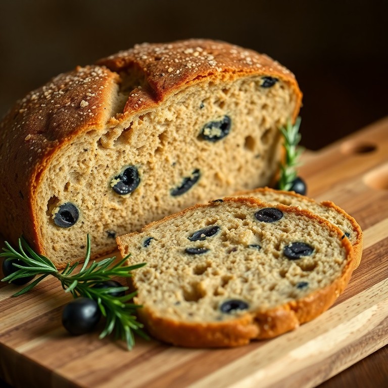 Deftiges Linsenmehl-Brot mit Oliven und Rosmarin