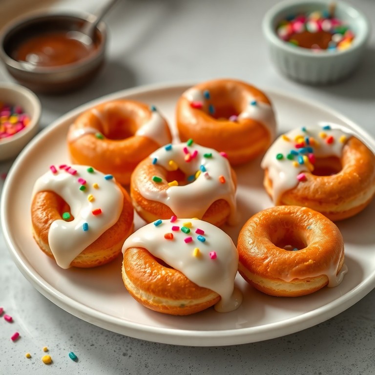 Mini Donuts Assados com Chocolate Branco sem Lactose