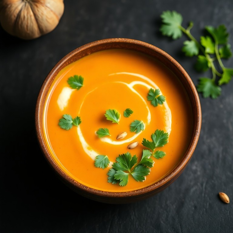 Thailändische Kürbissuppe mit Kokosmilch