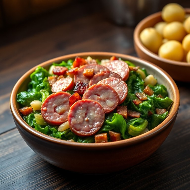 Traditioneller Grünkohl mit Mettenden