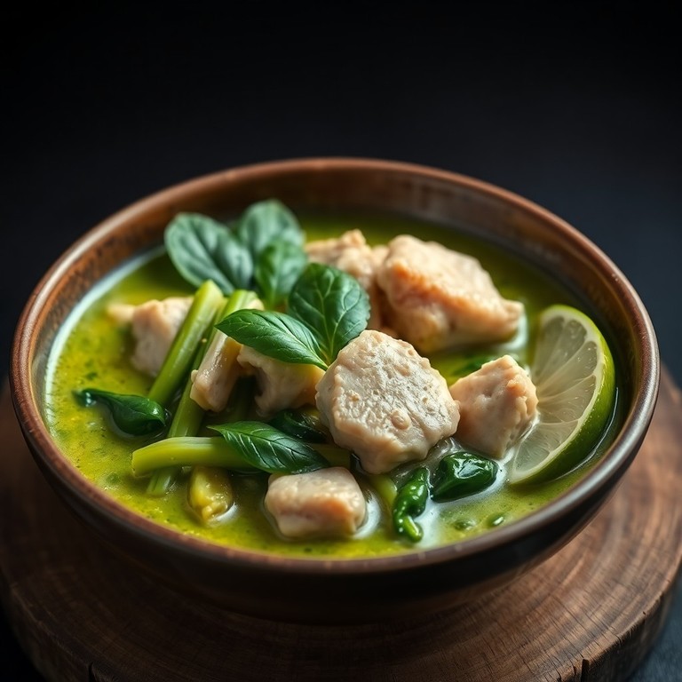 Keto Thai Green Curry with Chicken and Lotus Stem