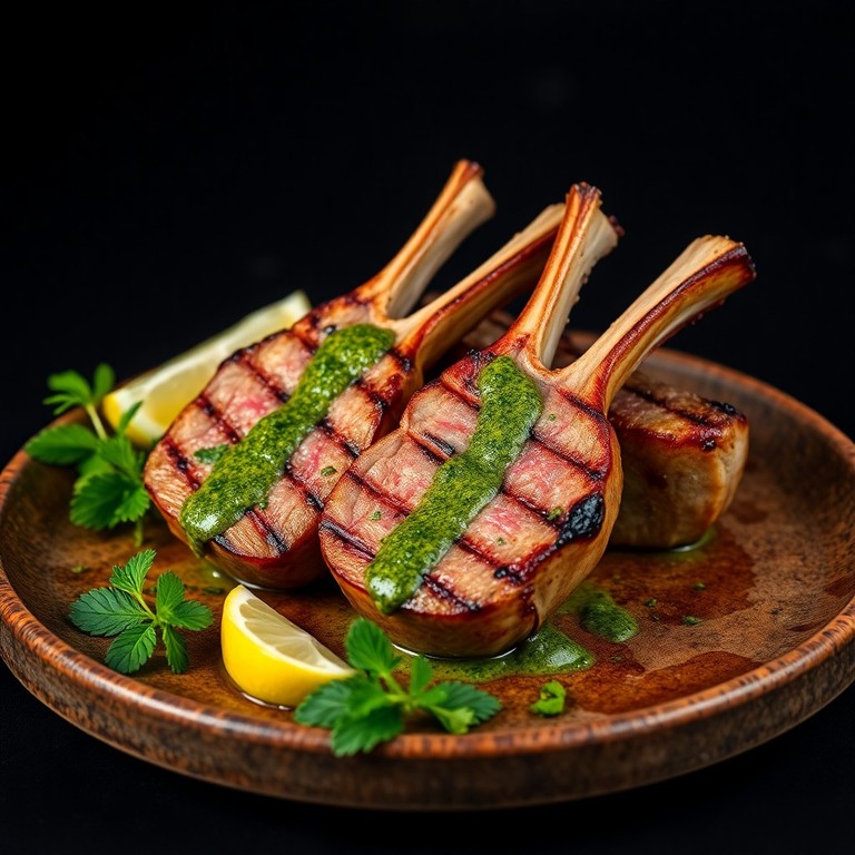 Grilled Lamb Chops with Refreshing Mint Sauce