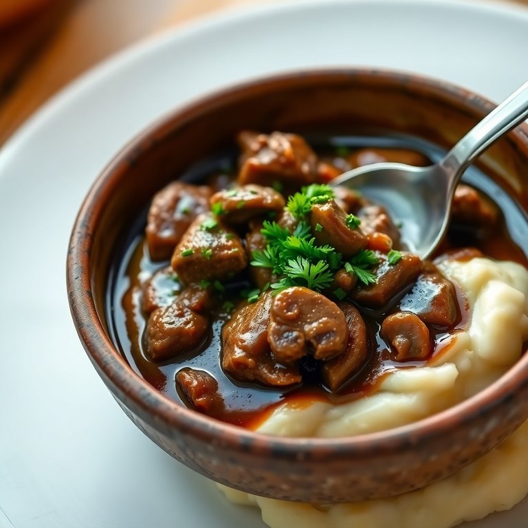 Keto Beef Stroganoff with Cauliflower Mash