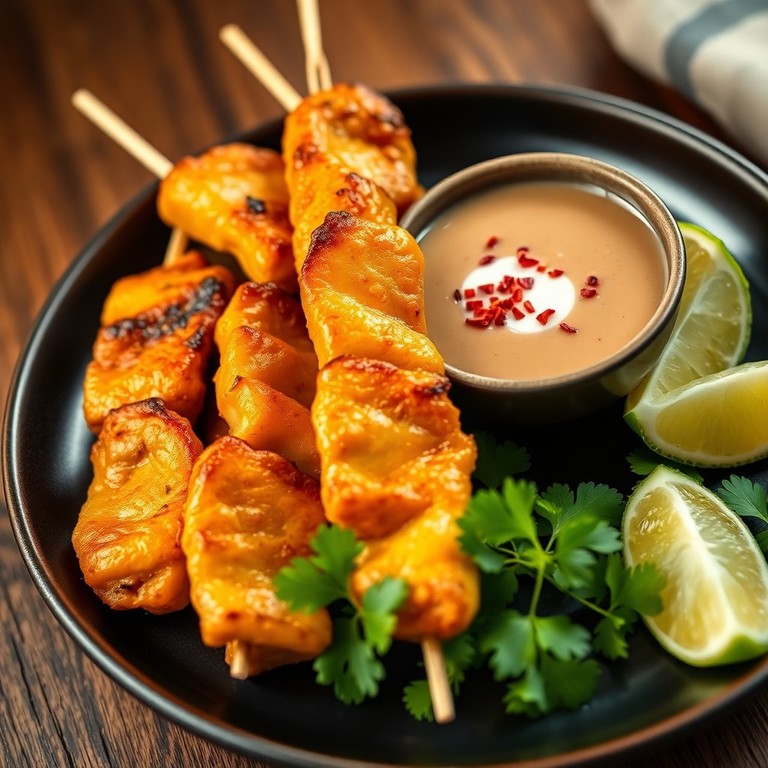 Keto Thai Chicken Satay with Creamy Almond Peanut Sauce
