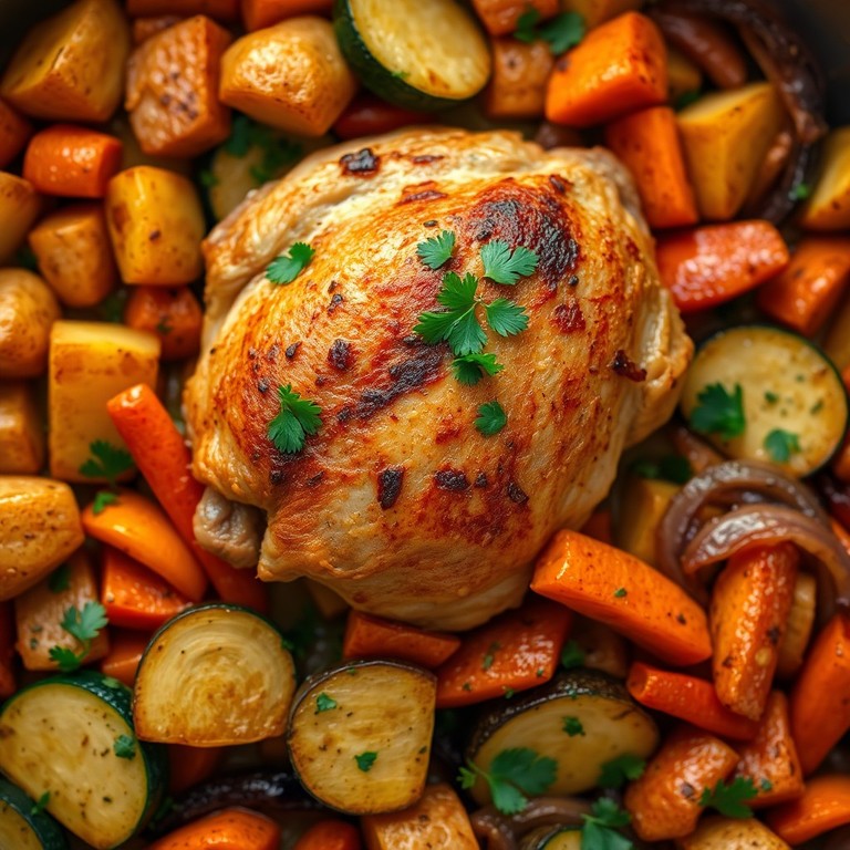 Poulet Rôti aux Légumes Méditerranéens