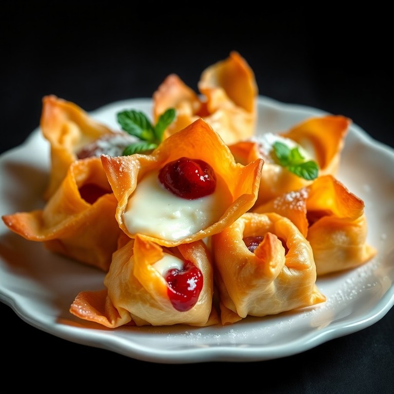 Folhados de Filó com Brie e Geleia de Frutas Vermelhas