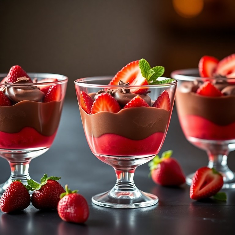 Mousse de Fresas y Chocolate en Vaso