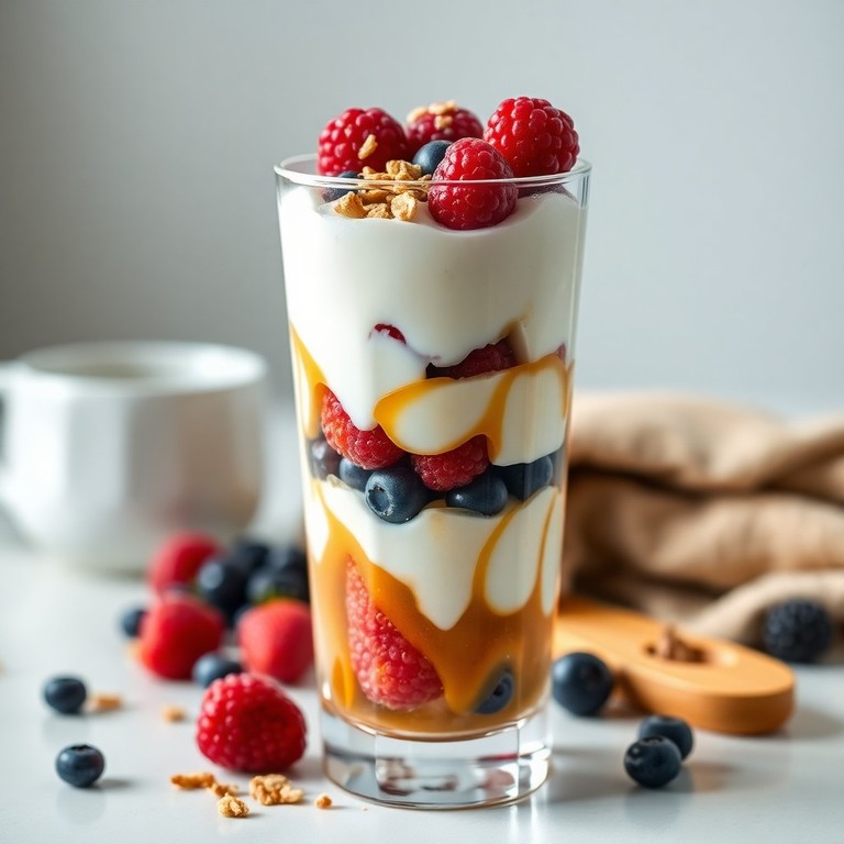 Sweet Protein Parfait with Pear Syrup