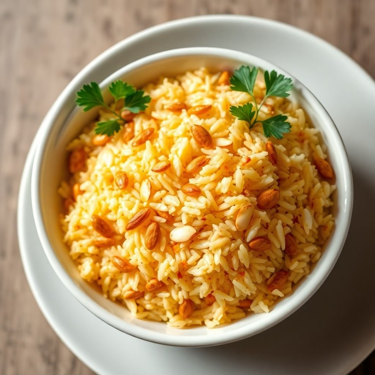 Saffron Rice Pilaf with Toasted Almonds