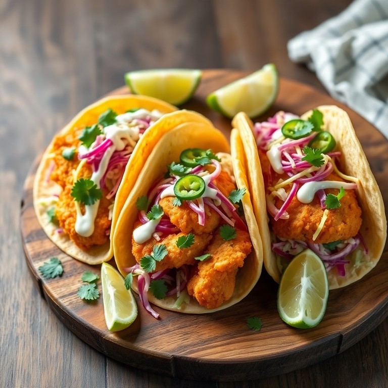 Crispy Battered Fish Tacos with Cabbage Slaw
