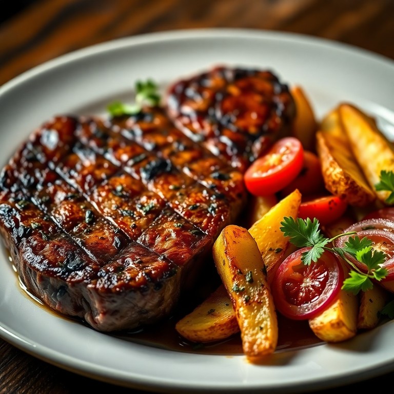 Bife à Toscana com Batatas Rústicas e Salada Fresca