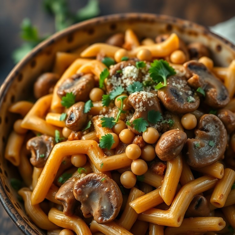 Champignon Pasta Mediterrane met Kip