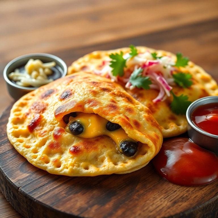 Purpusa de Frijoles Negros y Queso