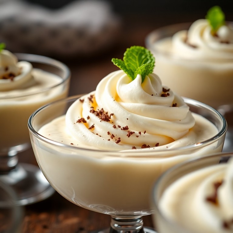 Grießpudding mit Vanille-Sahne