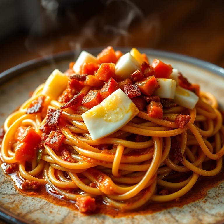 Macarrão ao Estilo Asiático com Legumes e Bacon