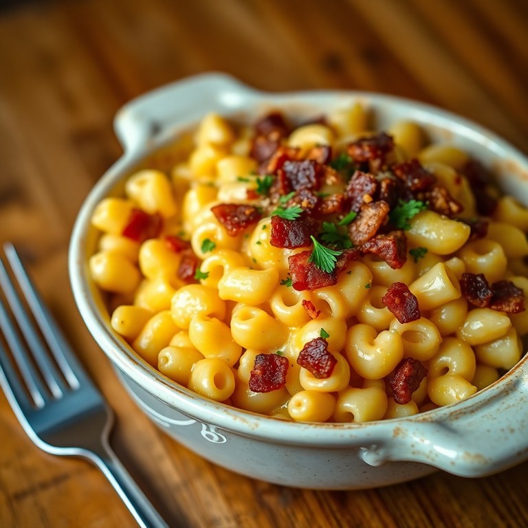 Macarrones Gratinados con Queso y Bacon Crujiente