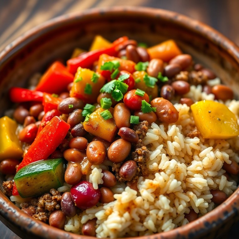 Vegane Gemüse-Reis-Pfanne mit Kidneybohnen