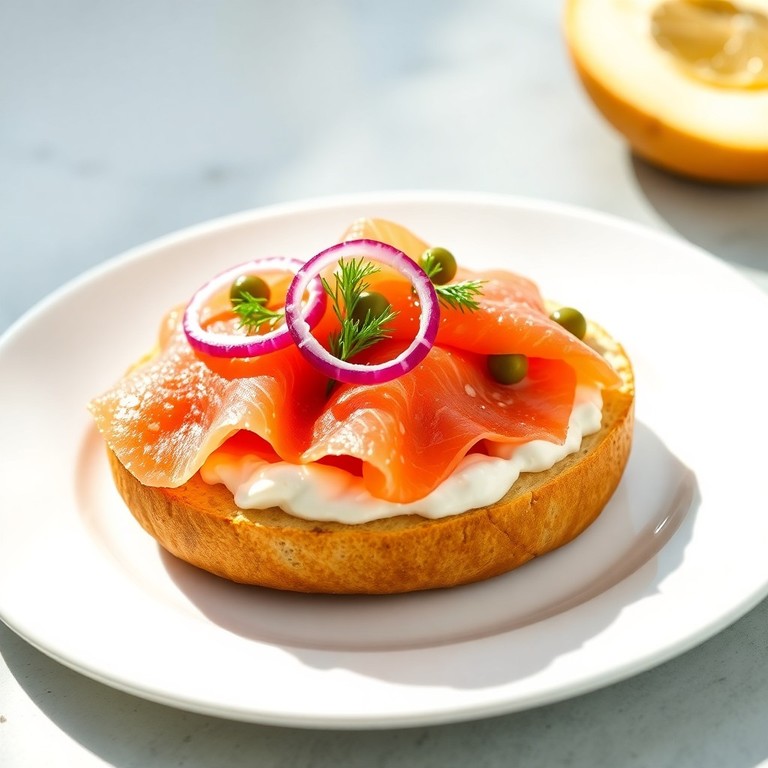 Bagel con Salmón Ahumado y Queso Crema