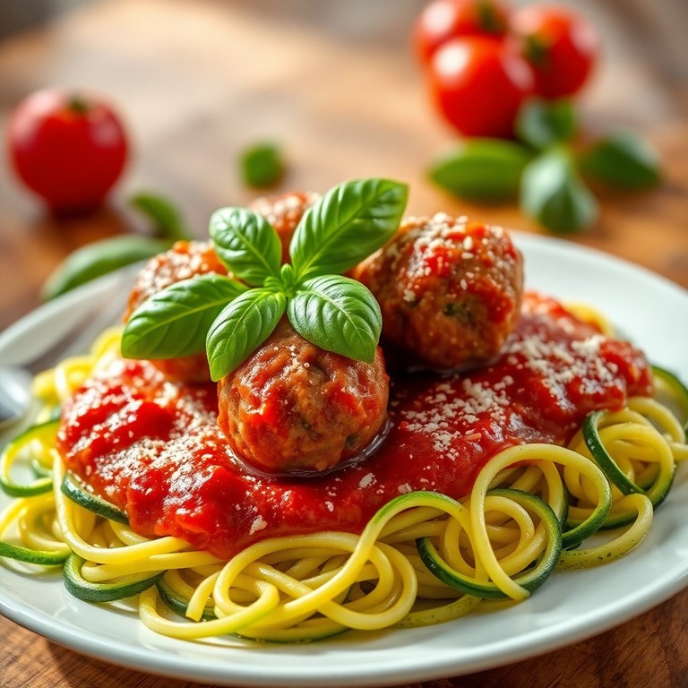 Boulettes de Bœuf Façon Méditerranéenne avec Spirales de Courgette