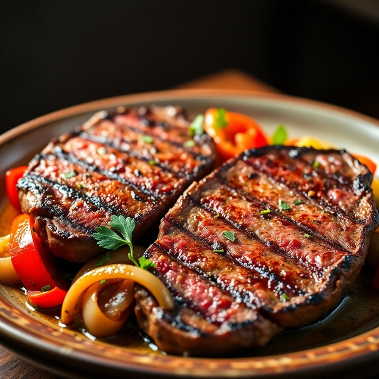 Herzhaftes Steak mit Paprika-Gemüse