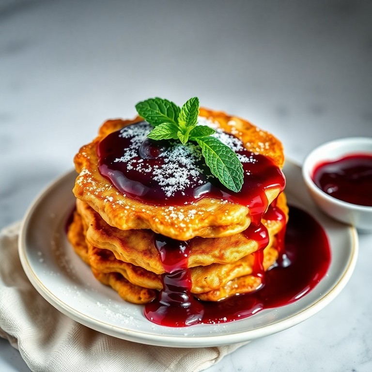 Миндальные сырники с ягодным соусом