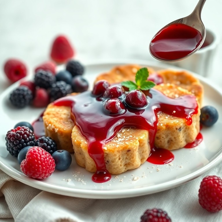 Веганские сырники из жмыха миндаля с ягодным соусом