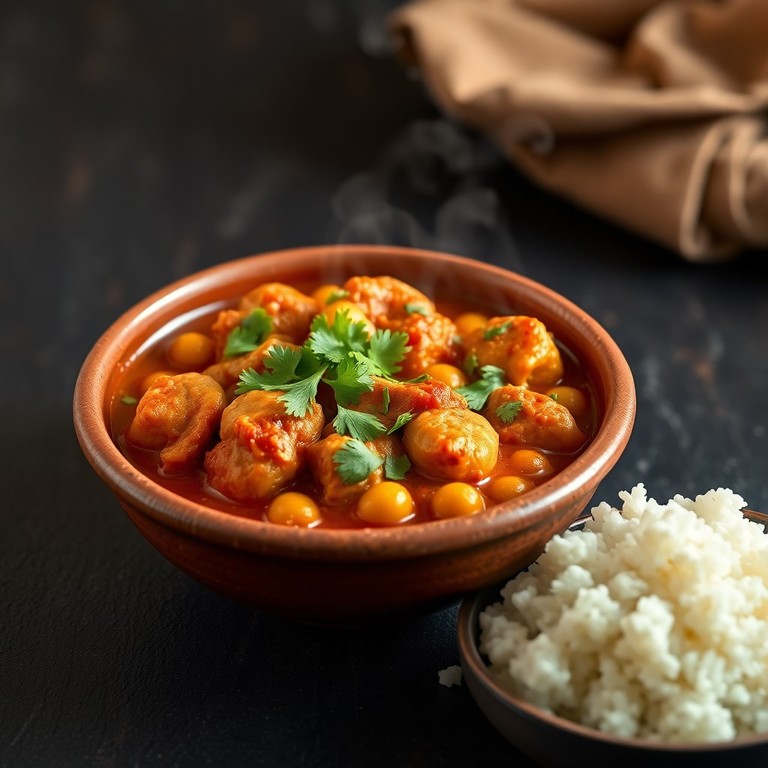 Курица с нутом в пряном томатном соусе