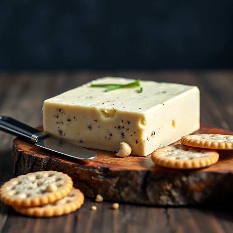 Веганский сыр из кешью с сухим чесноком и агар-агаром