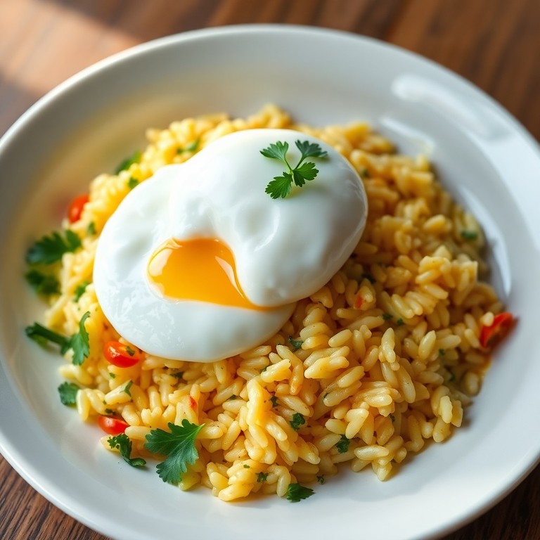 Arroz à Provençal com Ovo Pochê