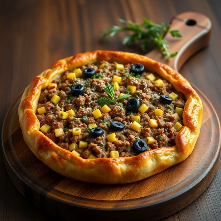 Torta Rústica de Carne Moída e Palmito