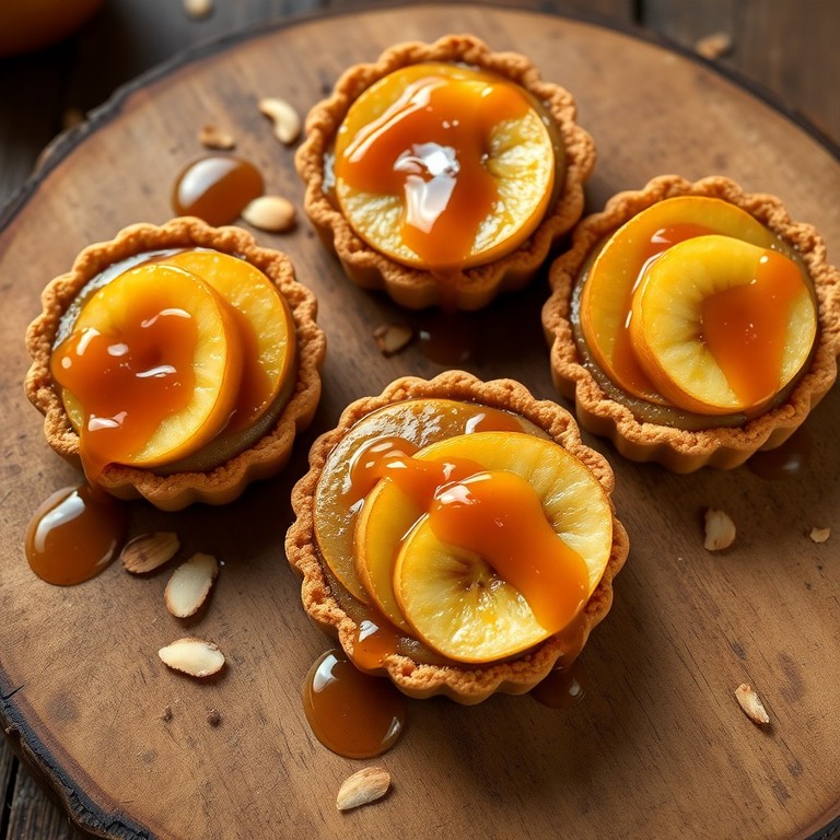 Tartelettes aux Pommes et Spéculoos avec Coulis de Caramel et Amandes