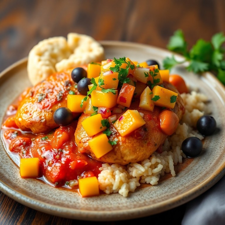 Pollo a la Provenzal con Salsa de Mango
