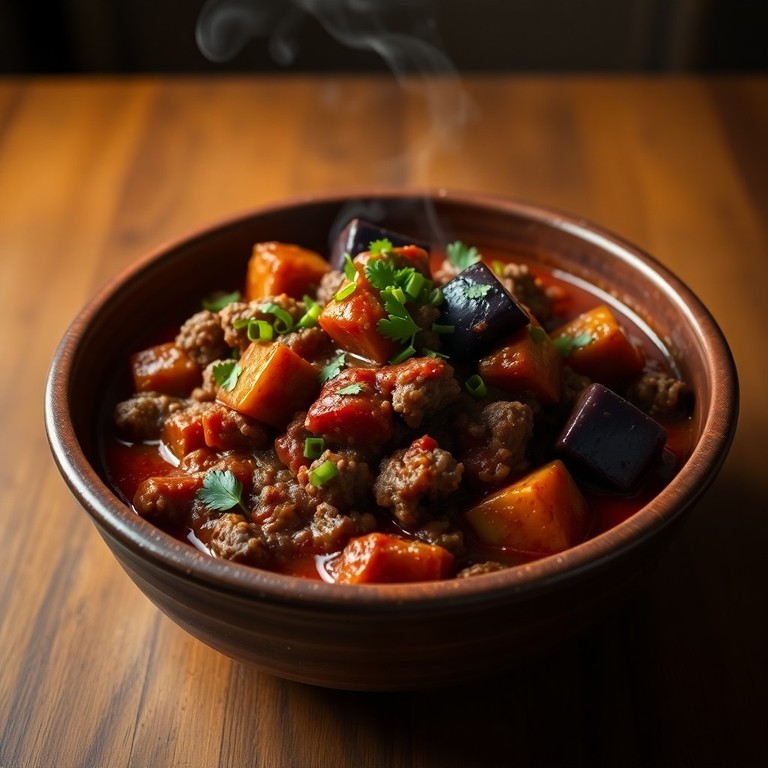 Refogado de Berinjela com Carne Moída (2 Porções)