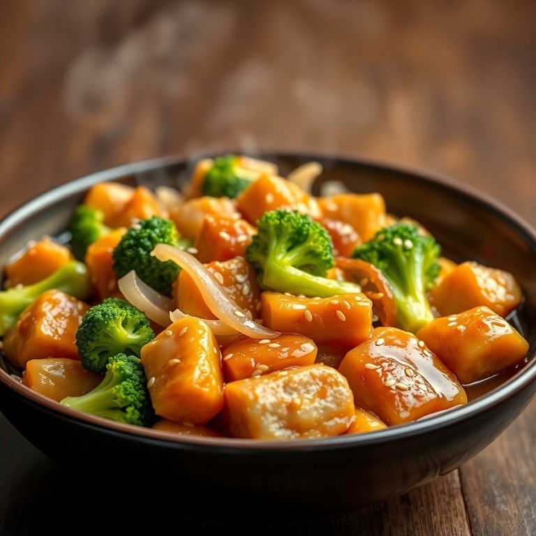 Stir-fry de Brócolis com Frango ao Gengibre (2 Porções)
