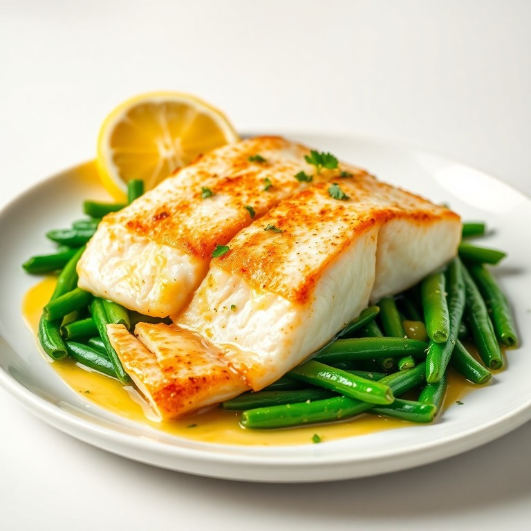 Filé de Peixe ao Limão com Vagem Salteada (para 2 Porções)